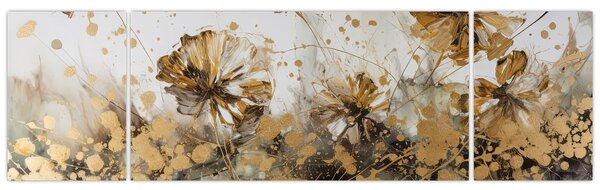 Obraz - Abstraktní květinová malba (170x50 cm)