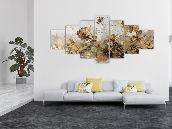 Obraz - Abstraktní květinová malba (210x100 cm)