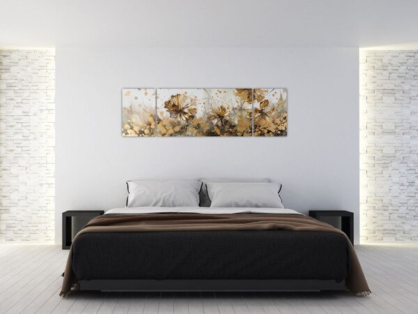 Obraz - Abstraktní květinová malba (170x50 cm)