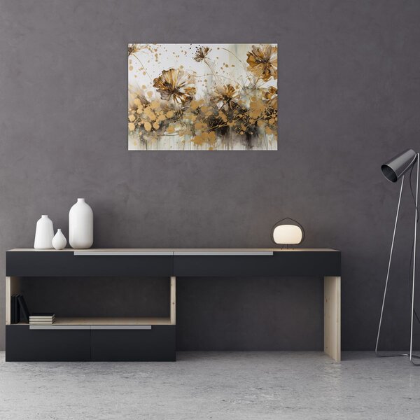 Obraz - Abstraktní květinová malba (70x50 cm)
