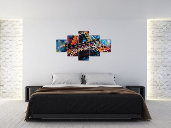 Obraz - Malba Eiffelovy věže II. (125x70 cm)
