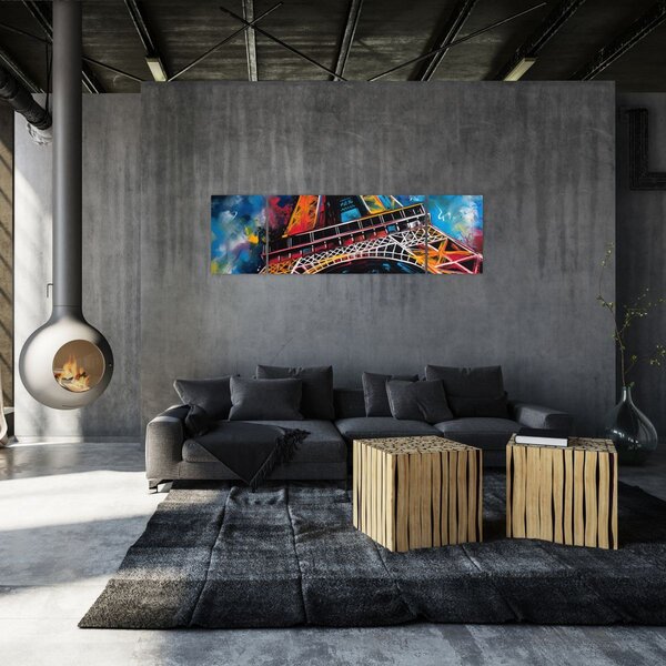 Obraz - Malba Eiffelovy věže II. (170x50 cm)