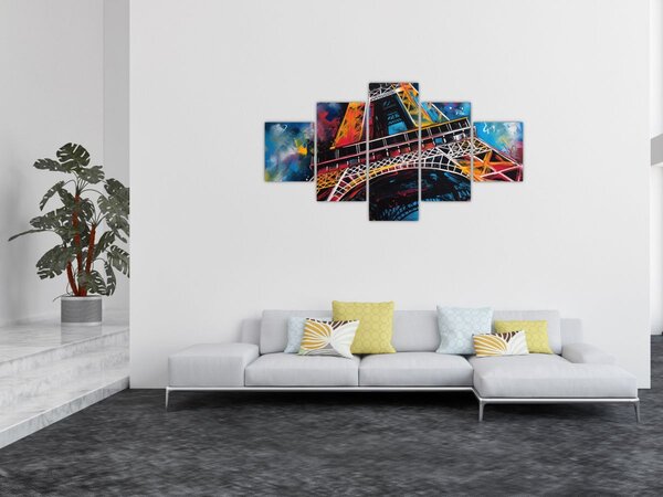 Obraz - Malba Eiffelovy věže II. (125x70 cm)