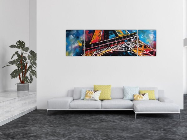 Obraz - Malba Eiffelovy věže II. (170x50 cm)