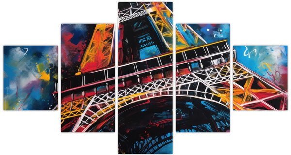 Obraz - Malba Eiffelovy věže II. (125x70 cm)