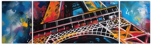 Obraz - Malba Eiffelovy věže II. (170x50 cm)