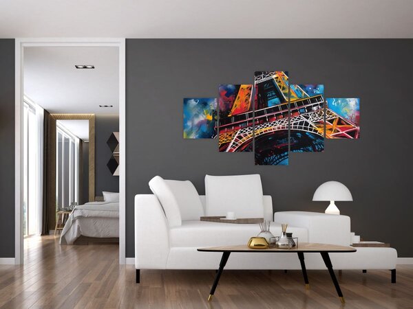 Obraz - Malba Eiffelovy věže II. (125x70 cm)
