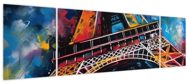 Obraz - Malba Eiffelovy věže II. (170x50 cm)