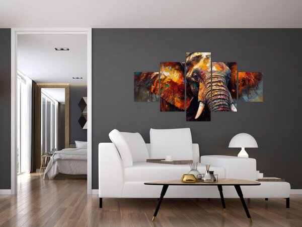 Obraz - Malba slona (125x70 cm)