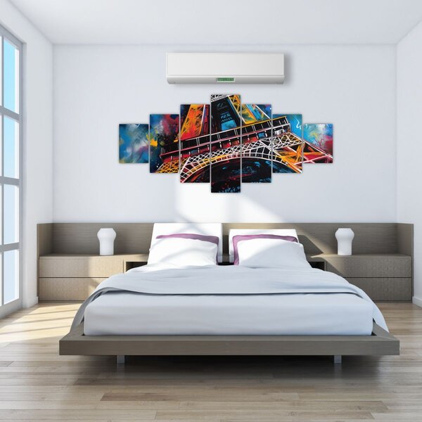 Obraz - Malba Eiffelovy věže II. (210x100 cm)