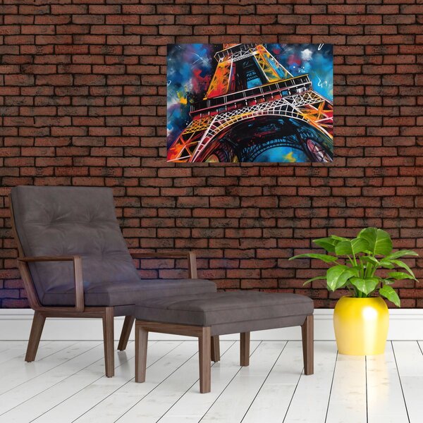 Obraz - Malba Eiffelovy věže II. (70x50 cm)