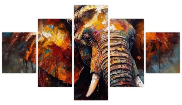Obraz - Malba slona (125x70 cm)