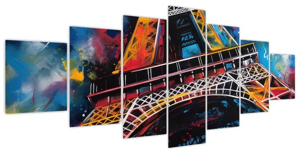 Obraz - Malba Eiffelovy věže II. (210x100 cm)