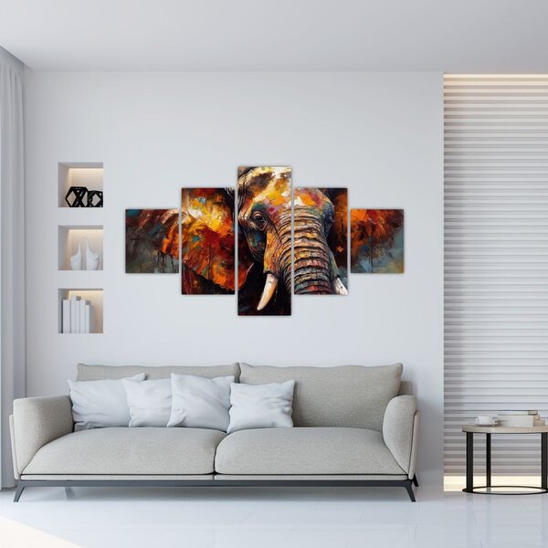 Obraz - Malba slona (125x70 cm)