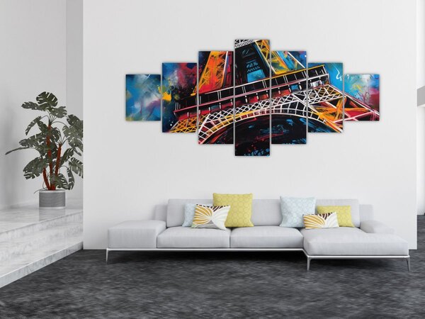 Obraz - Malba Eiffelovy věže II. (210x100 cm)
