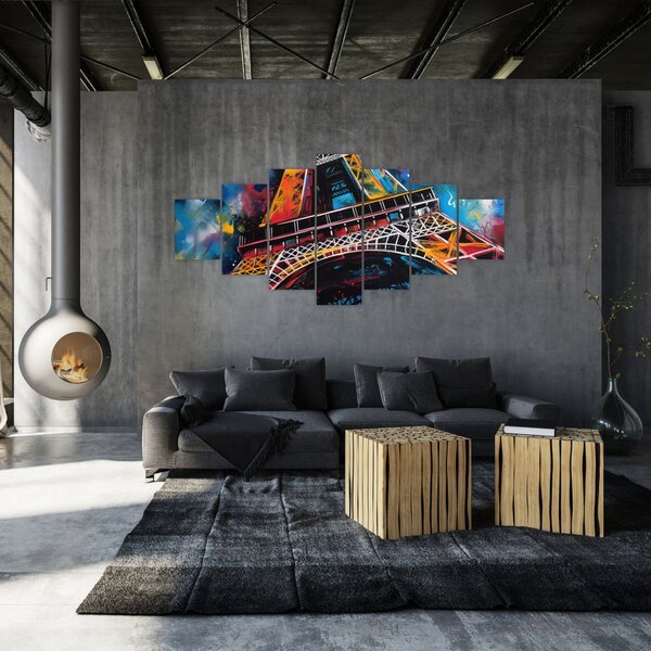 Obraz - Malba Eiffelovy věže II. (210x100 cm)