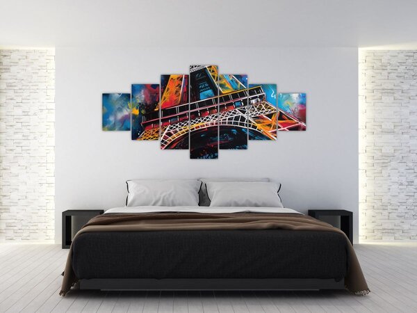 Obraz - Malba Eiffelovy věže II. (210x100 cm)