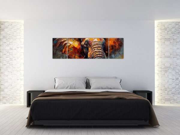 Obraz - Malba slona (170x50 cm)