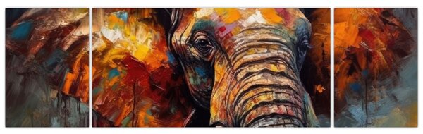 Obraz - Malba slona (170x50 cm)