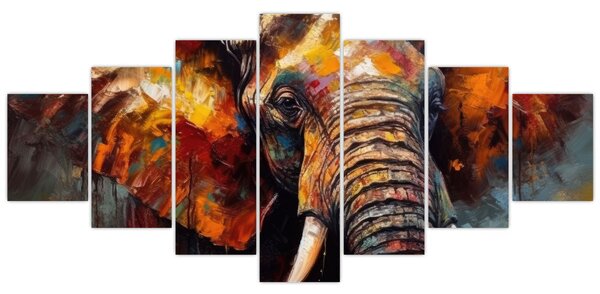 Obraz - Malba slona (210x100 cm)