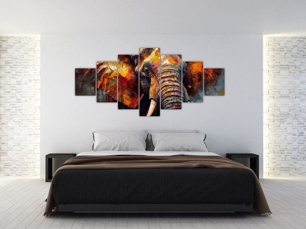 Obraz - Malba slona (210x100 cm)