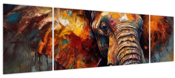 Obraz - Malba slona (170x50 cm)