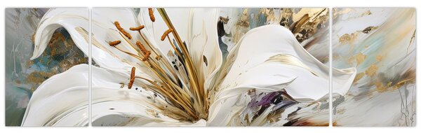 Obraz - Abstrakce s lilií (170x50 cm)