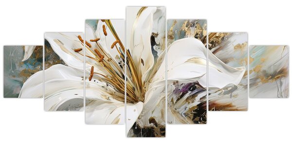 Obraz - Abstrakce s lilií (210x100 cm)