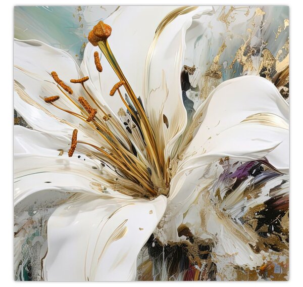Obraz - Abstrakce s lilií (30x30 cm)