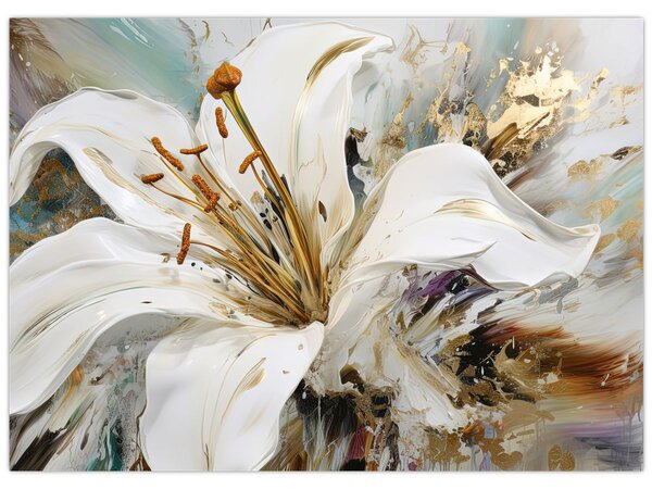 Obraz - Abstrakce s lilií (70x50 cm)