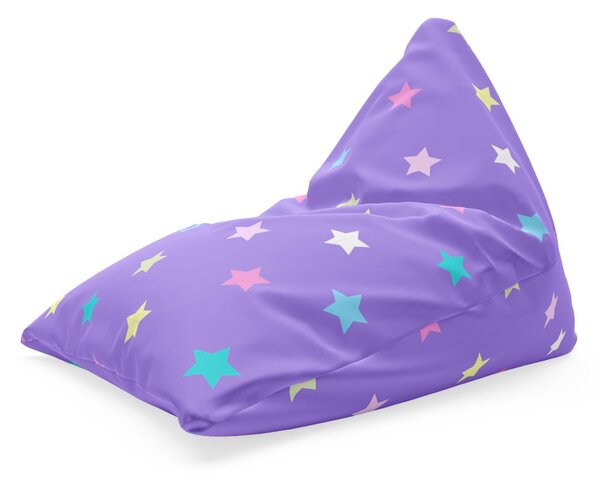 Sablio Sedací vak Triangl Hvězdy na fialové: 120 x 100 x 100 cm