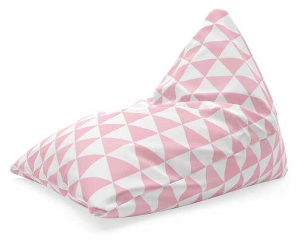 Sablio Sedací vak Triangl Růžové a bílé trojúhelníky: 120 x 100 x 100 cm
