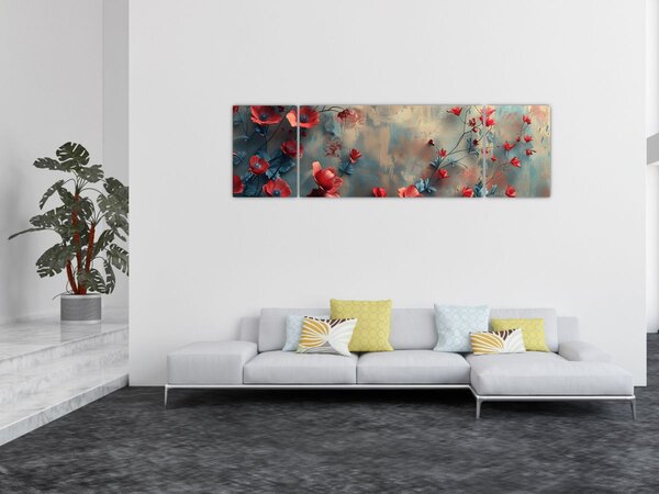 Obraz - Vlčí máky (170x50 cm)