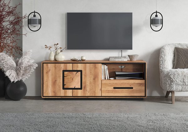 SOB Nábytek - Dřevěný TV stolek Montpellier divoký dub - F01005401G