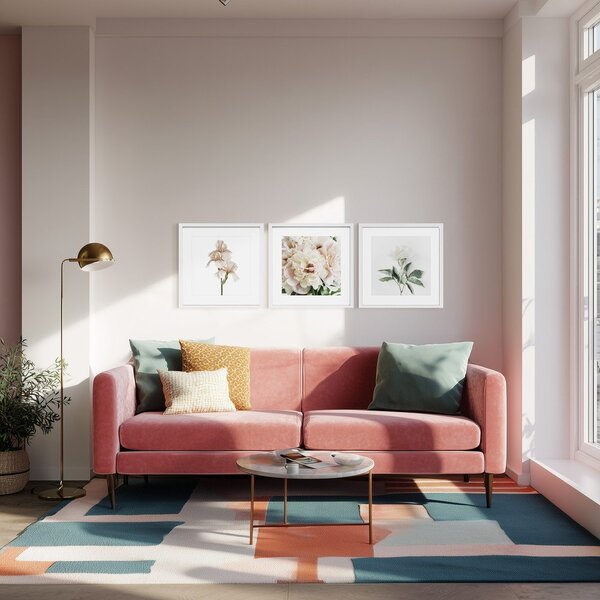 Tištěné obrazy v sadě 3 ks s rámem 30x30 cm Posy – Styler