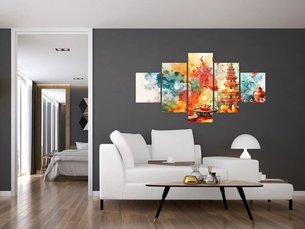 Obraz - Akvarelová ilustrace (125x70 cm)