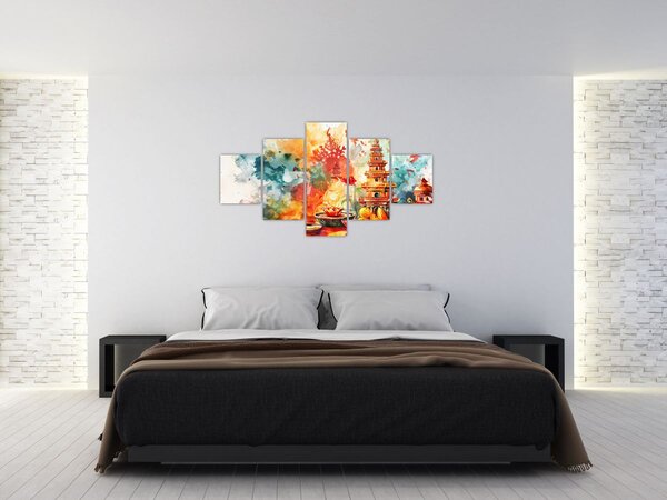 Obraz - Akvarelová ilustrace (125x70 cm)