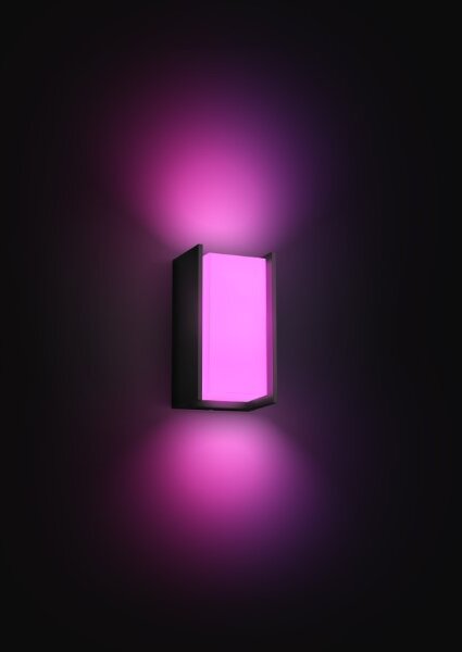 Venkovní nástěnné svítidlo 1x E27 2000–6500K antracitová IP44 Philips HUE White and Color Ambiance Turaco 8721103118578