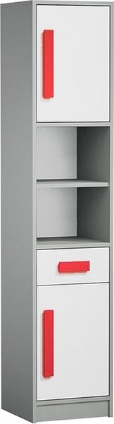 Casarredo - Komfort nábytek Dětská skříňka GYT 4, antracit/bílá/červená