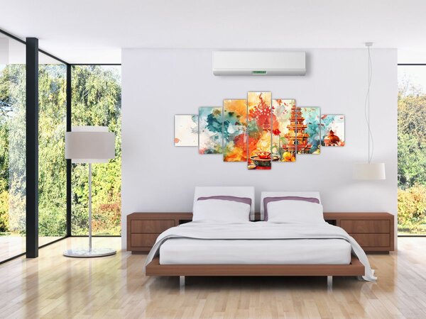Obraz - Akvarelová ilustrace (210x100 cm)