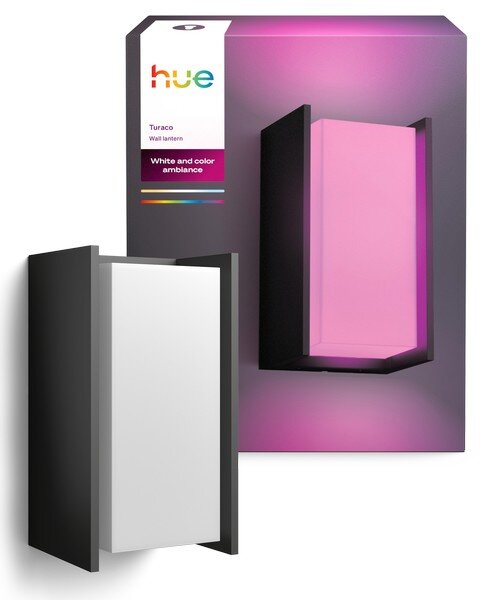Venkovní nástěnné svítidlo 1x E27 2000–6500K antracitová IP44 Philips HUE White and Color Ambiance Turaco 8721103118578
