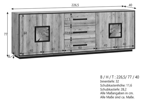 SOB Nábytek - Příborník masiv Montpellier divoký dub - F01005396G