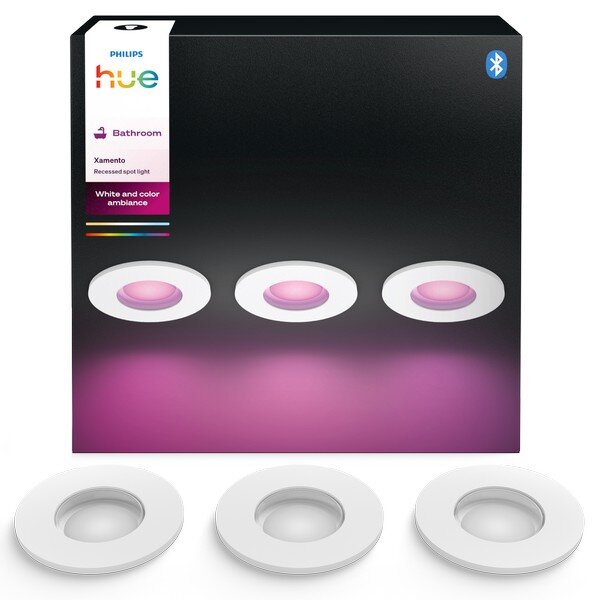 Zapuštěné svítidlo 3x GU10 2000–6500K biela IP44 Philips HUE White and Color Ambiance Xamento 8721103072900 balení 3 ks