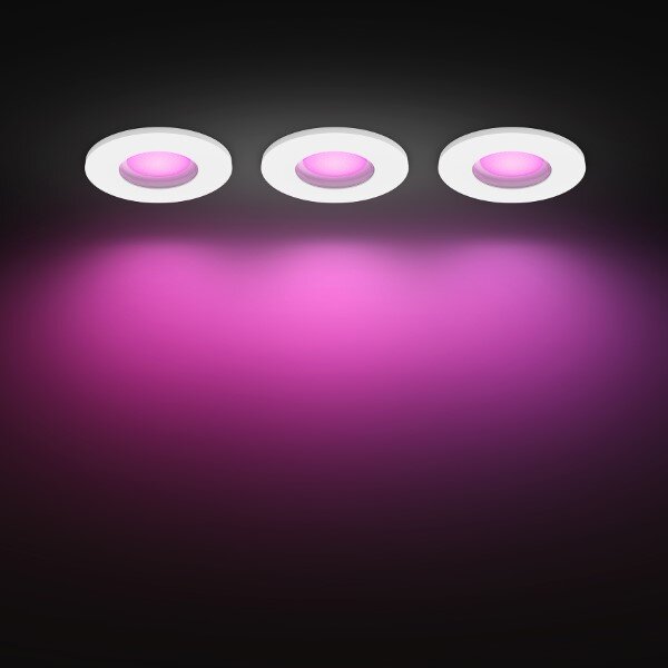 Zapuštěné svítidlo 3x GU10 2000–6500K biela IP44 Philips HUE White and Color Ambiance Xamento 8721103072900 balení 3 ks