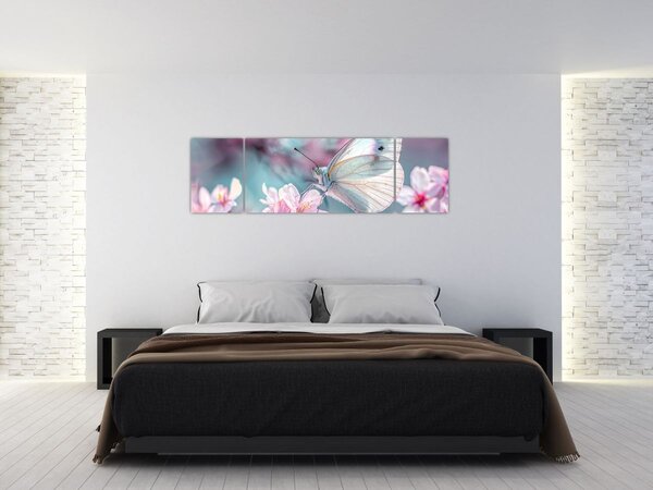 Obraz - Motýl na třešni (170x50 cm)