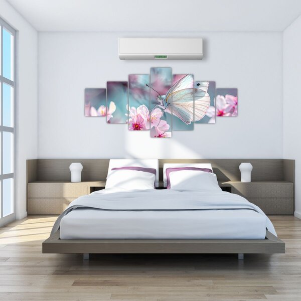 Obraz - Motýl na třešni (210x100 cm)