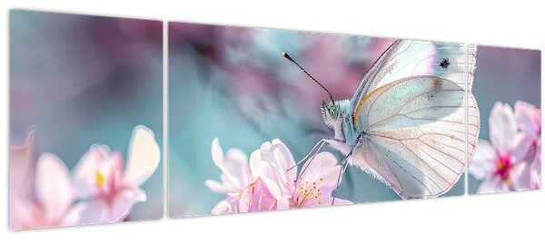 Obraz - Motýl na třešni (170x50 cm)
