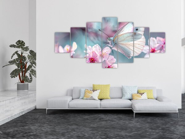 Obraz - Motýl na třešni (210x100 cm)