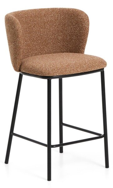 Čalouněná barová židle v terakotové barvě (výška sedáku 65 cm) Ciselia – Kave Home