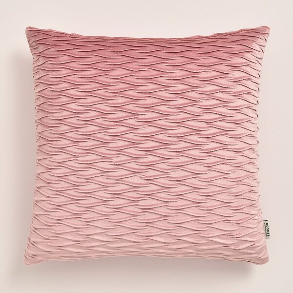 Room99 Dekorační povlak na polštář Savoy 45 x 45 cm Velvet Vlnky Barva: Růžová